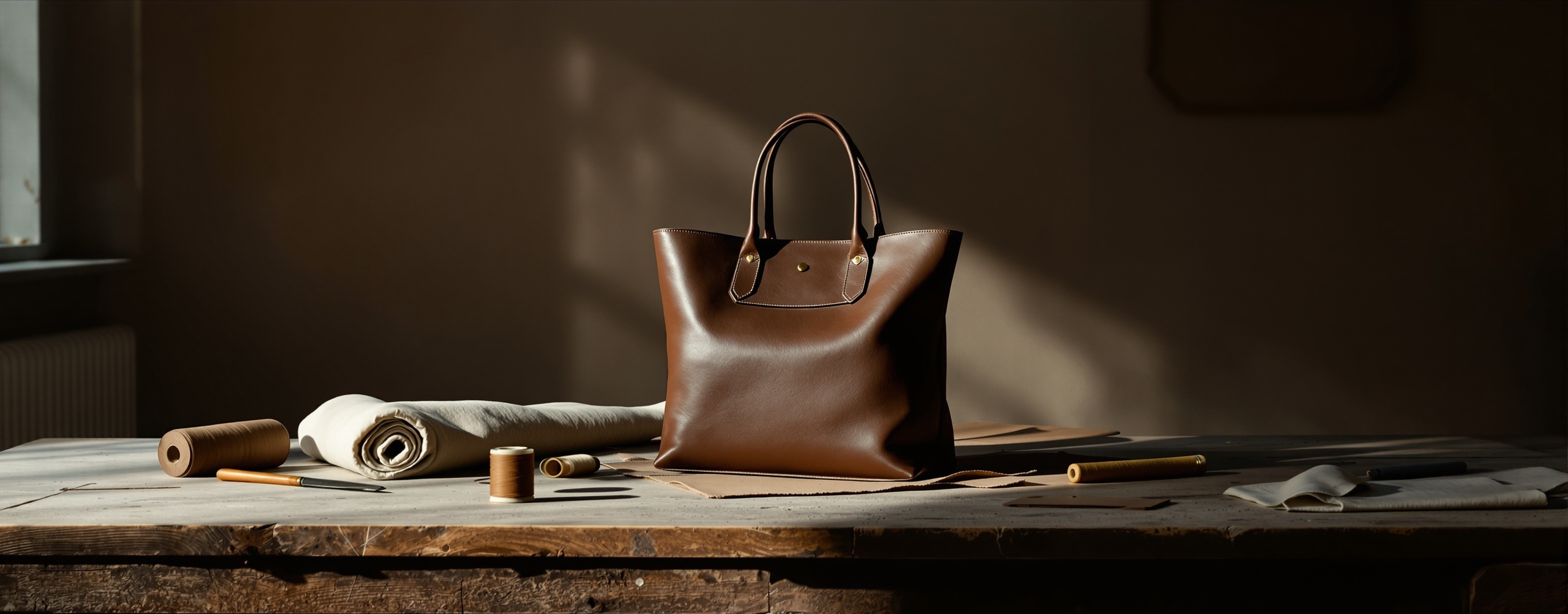 A LIETA bag on a workshop bench in Scandicci