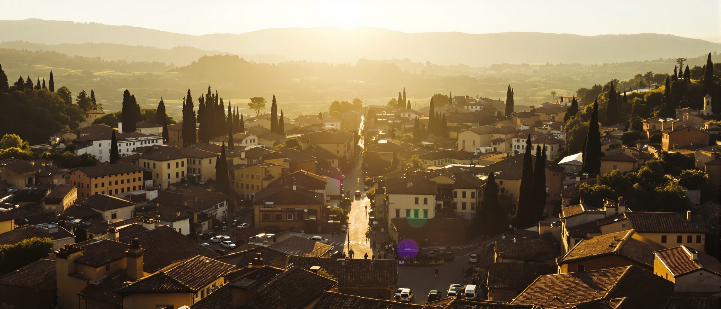 Scandicci, just outside Florence, at golden hour — the leather district that has supplied the great Italian houses for centuries
